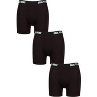 3 Pack SOCKSHOP Plain Striped Bamboo Keyhole Boxers Plain S