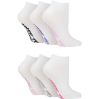 6 Pair Pique Knit Patterned Trainer Socks Geoetric 4 8