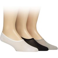 3 Pair Mesh No Show Shoe Liner Socks White Grey 7 11