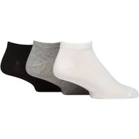 3 Pair Glenmuir Bamboo Trainer Socks White Grey 7 11