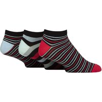 3 Pair Glenmuir Bamboo Trainer Socks Red Blue 7 11