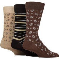 3 Pair Glenmuir Gift Tagged Patterned Bamboo Socks Paisley 7 11
