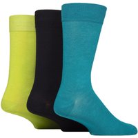 3 Pair Classic Bamboo Plain Socks Teal Green 7 11