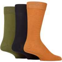 3 Pair Glenmuir Classic Bamboo Plain Socks Denim Mustard 7 11