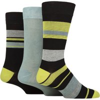 3 Pair Patterned Bamboo Socks Block Stripes 7 11