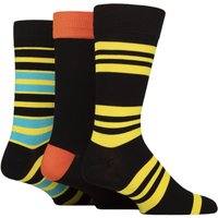 3 Pair Patterned Bamboo Socks Yellow Blue 7 11
