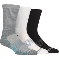 3 Pair Glenmuir Cushioned Sports Crew Socks White Grey 7 11