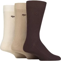 3 Pair Glenmuir Laird Bamboo Ribbed Plain Socks Mix 7 11