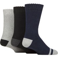 3 Pair Thermal Cushioned Boot Socks Navy Black Light Grey 7 11