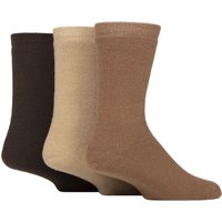 3 Pair Brushed Thermal Boot Socks Beige 7 11