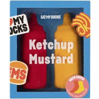 EAT MY SOCKS 2 Pair Ketchup and Mustard Cotton Socks Assorted One Size EAT MY SOCKS 2 Pair Ketchup and Mustard Cotton Socks Assorted One Size