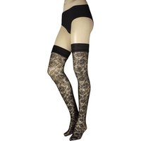 1 Pair Enif Flora Lace Hold Ups S M