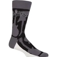 SOCKSHOP Music Collection 1 Pair Eric Clapton Cotton Socks Guitars Grey One Size
