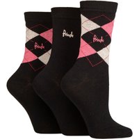 3 Pair Pinks Louise Argyle Cotton Socks 4 8