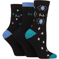 3 Pair Patterned Cotton Socks Argyle 4 8