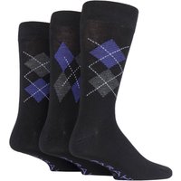 3 Pair Purple Luxury Bamboo Argyle Socks 6 11
