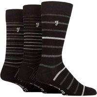 3 Pair Charcoal Luxury Bamboo Stripe Socks 6 11