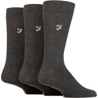 3 Pair Charcoal Grey Luxury Bamboo Plain Socks 6 11