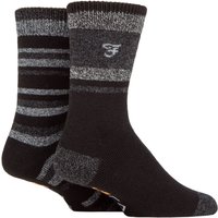 2 Pair Black Charcoal Grey Brushed Inner Boot Socks 6 11