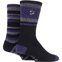 2 Pair Charcoal Purple Brushed Inner Boot Socks 6 11