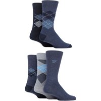 5 Pair Patterned Striped Argyle Cotton Socks Argyle Denim 6 11