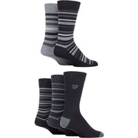 5 Pair Patterned Striped Argyle Cotton Socks Stripe Charcoal 6 11