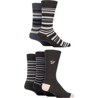 5 Pair Patterned Striped Argyle Cotton Socks Stripe 6 11
