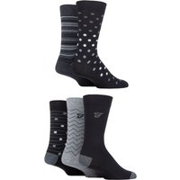 5 Pair Patterned Striped Argyle Cotton Socks Pattern Charcoal 6 11