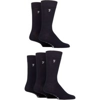 5 Pair Plain Striped Patterned Everyday Bamboo Socks Plain 6 11
