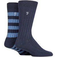 2 Pair Bamboo Boot Socks Navy Blue 6 11