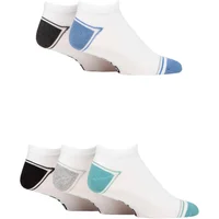 Mens 5 Pair Farah Striped Bamboo Trainer Socks White 6-11 Mens