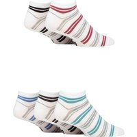 5 Pair Striped Bamboo Trainer Socks Stripe 6 11