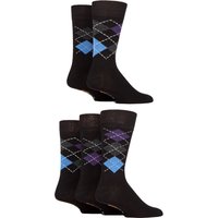 5 Pair Argyle Patterned Striped Bamboo Socks Purple Blue Argyle 6 11