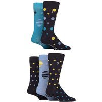 5 Pair Plain Striped Patterned Everyday Bamboo Socks Spotty Dark Yellow Teal 6 11