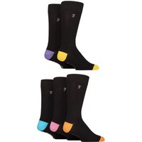5 Pair Plain Striped Patterned Everyday Bamboo Socks Contrast 6 11