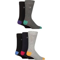 5 Pair Plain Striped Patterned Everyday Bamboo Socks Contrast 6 11