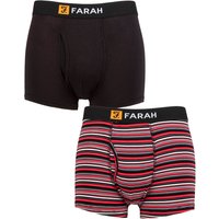 2 Pack Classic Striped Plain Bamboo Keyhole Trunks Black Red S