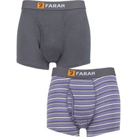 2 Pack Classic Striped Plain Bamboo Keyhole Trunks Charcoal Purple L