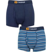 2 Pack Classic Striped Plain Bamboo Keyhole Trunks Navy Blue