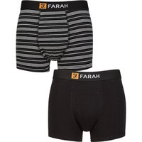 2 Pack Plain Striped Cotton Classic Fitted Trunks Fine Stripe Charcoal S