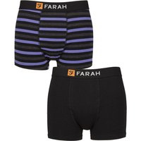 2 Pack Plain Striped Cotton Classic Fitted Trunks Stripe Purple