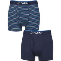 2 Pair Plain Stripe Bamboo Keyhole Trunks Stripe Dark Navy Blue S