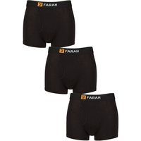 Sock Shop Mens 3 Pack Farah Bamboo Fitted Keyhole Trunks Black XXL