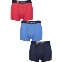 Sock Shop Mens 3 Pack Farah Bamboo Fitted Keyhole Trunks Navy Blue S
