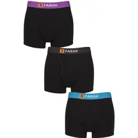 Mens 3 Pack Farah Cotton Keyhole Trunks Black M