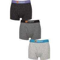 3 Pack Cotton Keyhole Trunks Charcoal Mid S
