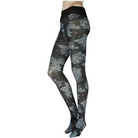 1 Pair Felis Opaque Floral Print Tights Blue S