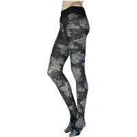 Women's 1 Pair Trasparenze Felis Opaque Floral Print Tights Black / Blue XL
