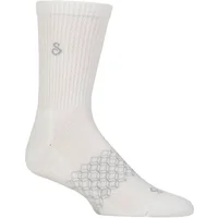 Mens & Women's 1 Pair hipSwan Organic Cotton Gripper Yoga and Pilates Socks White Large
