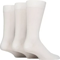Mens 3 Pair Glenmuir Endrick Cotton Plain Trouser Socks White 7-11 Mens